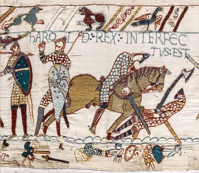 Re Harold viene ucciso, Arazzo di Bayeux da Unbekannt Unbekannt